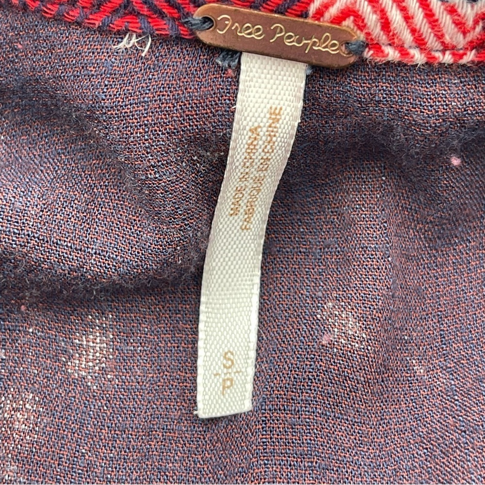Free People Easy Street Plaid Shirt Buttondown Flannel Size Flowy Lightweight - Picture 9 of 11